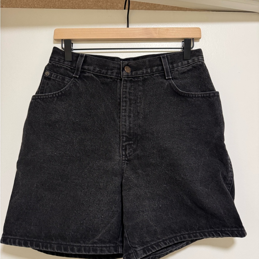 Vintage Women's Black Denim Shorts